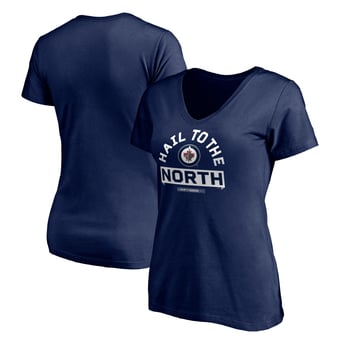 Women's Navy Winnipeg Jets Hail to the North V-Neck T-Shirt