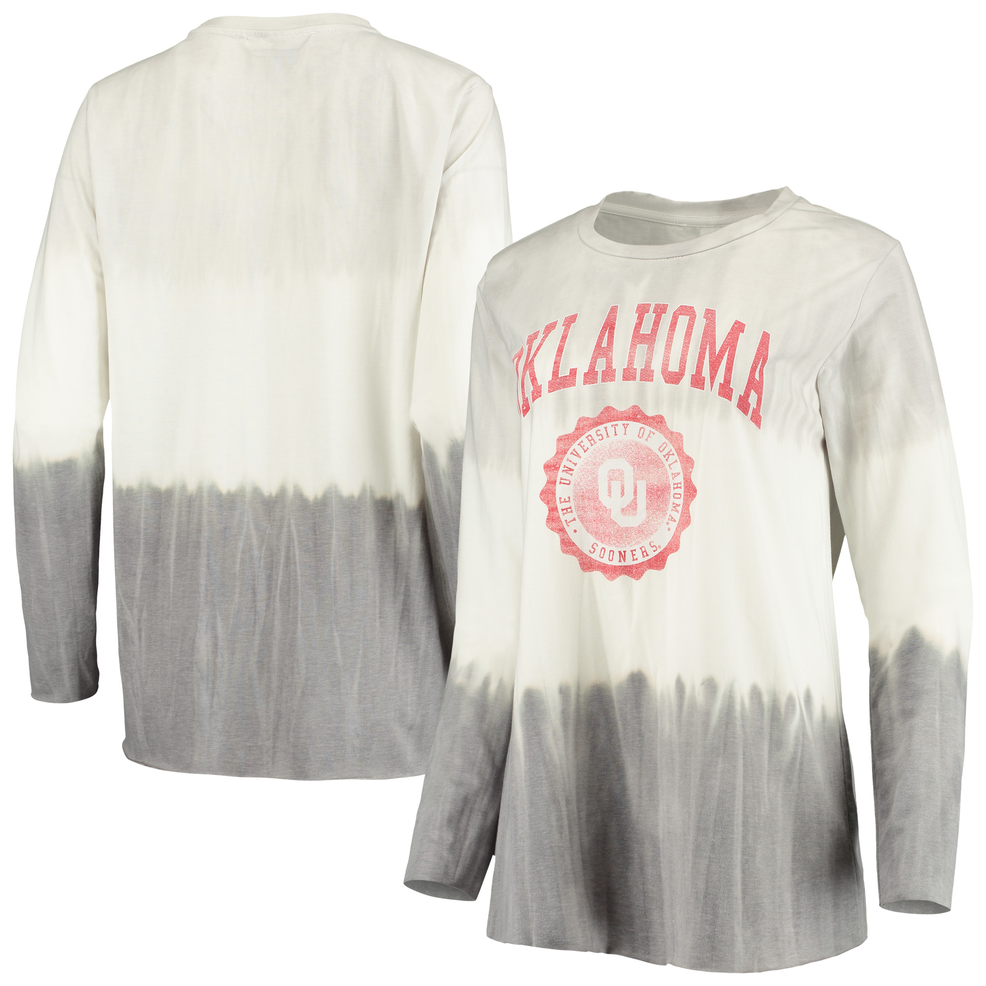 Women’s Gameday Couture White/Gray Oklahoma Sooners High Line Tiered Dip-Dye Long Sleeve Tri-Blend T-Shirt Women’s Gameday Couture White/Gray Oklahoma Sooners High Line Tiered Dip-Dye Long Sleeve Tri-Blend T-Shirt