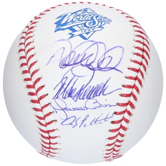 Andy Pettitte Derek Jeter Jorge Posada & Mariano Rivera New York Yankees Autographed Core Four 1999 World Series Logo Baseball