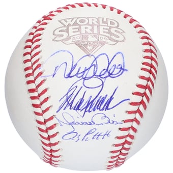 Andy Pettitte Derek Jeter Jorge Posada & Mariano Rivera New York Yankees Autographed Core Four 2009 World Series Logo Baseball