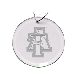 North Carolina A&T Aggies 3'' Glass Round Ornament