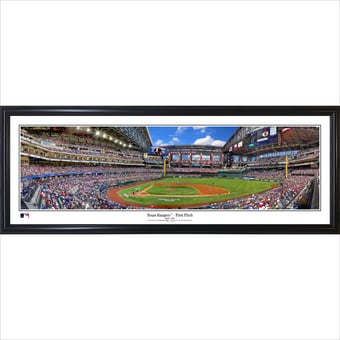 Texas Rangers 39'' x 13.5'' First Pitch Standard Black Framed Panorama