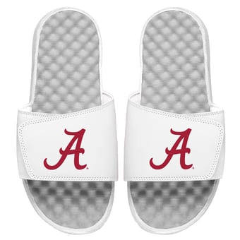 Men's ISlide White Alabama Crimson Tide Script Logo Slide Sandals