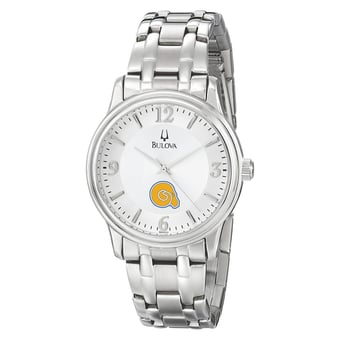 Men's Bulova Silver Albany State Golden Rams Stainless Steel Quartz Watch