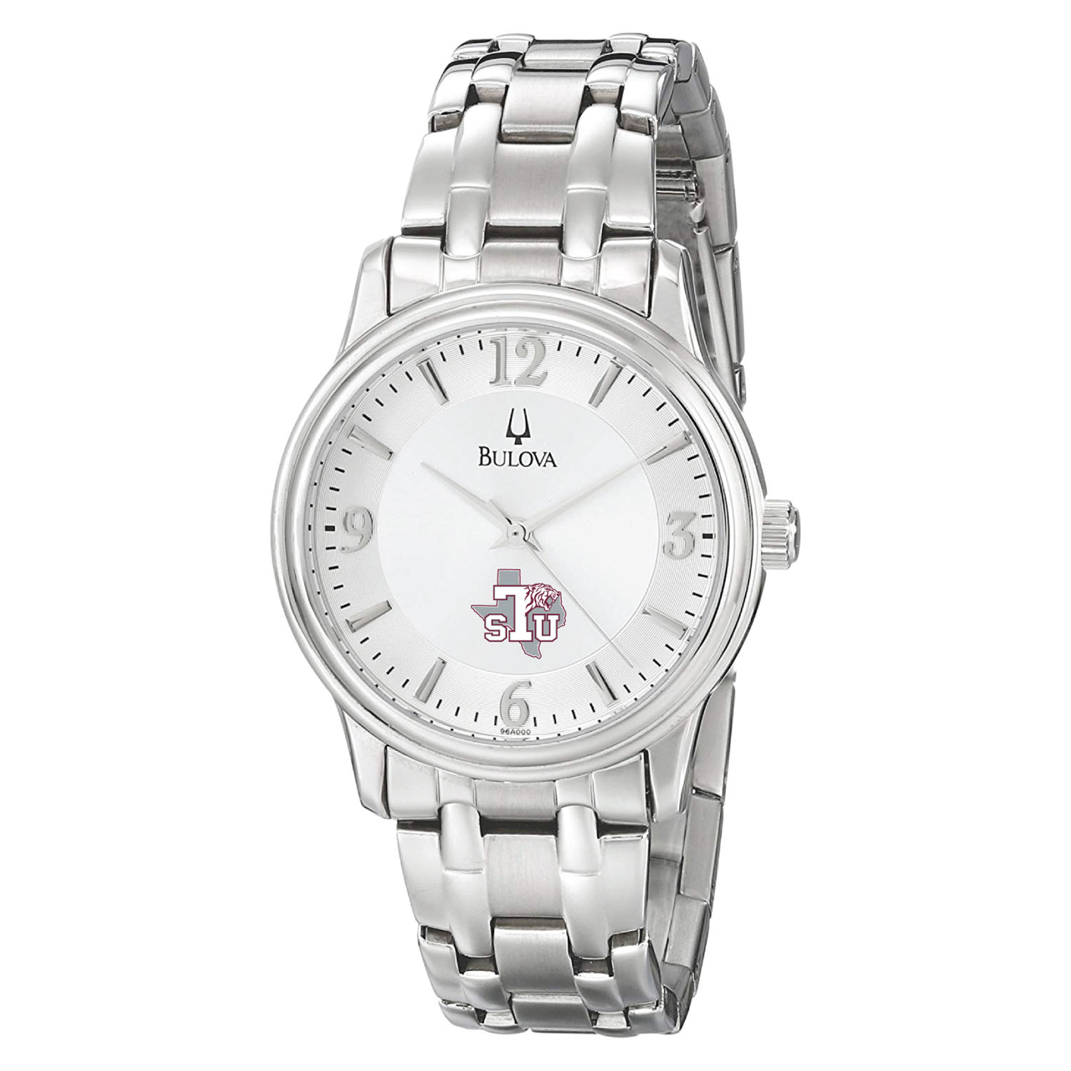 Men's Bulova Silver Texas Southern Tigers Stainless Steel Quartz Watch