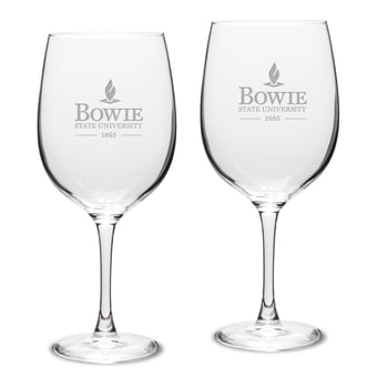 Bowie State Bulldogs 2-Piece Traditional Robusto Red Wine Table Glass Set