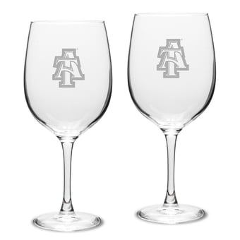 North Carolina A&T Aggies 2-Piece Traditional Robusto Red Wine Table Glass Set