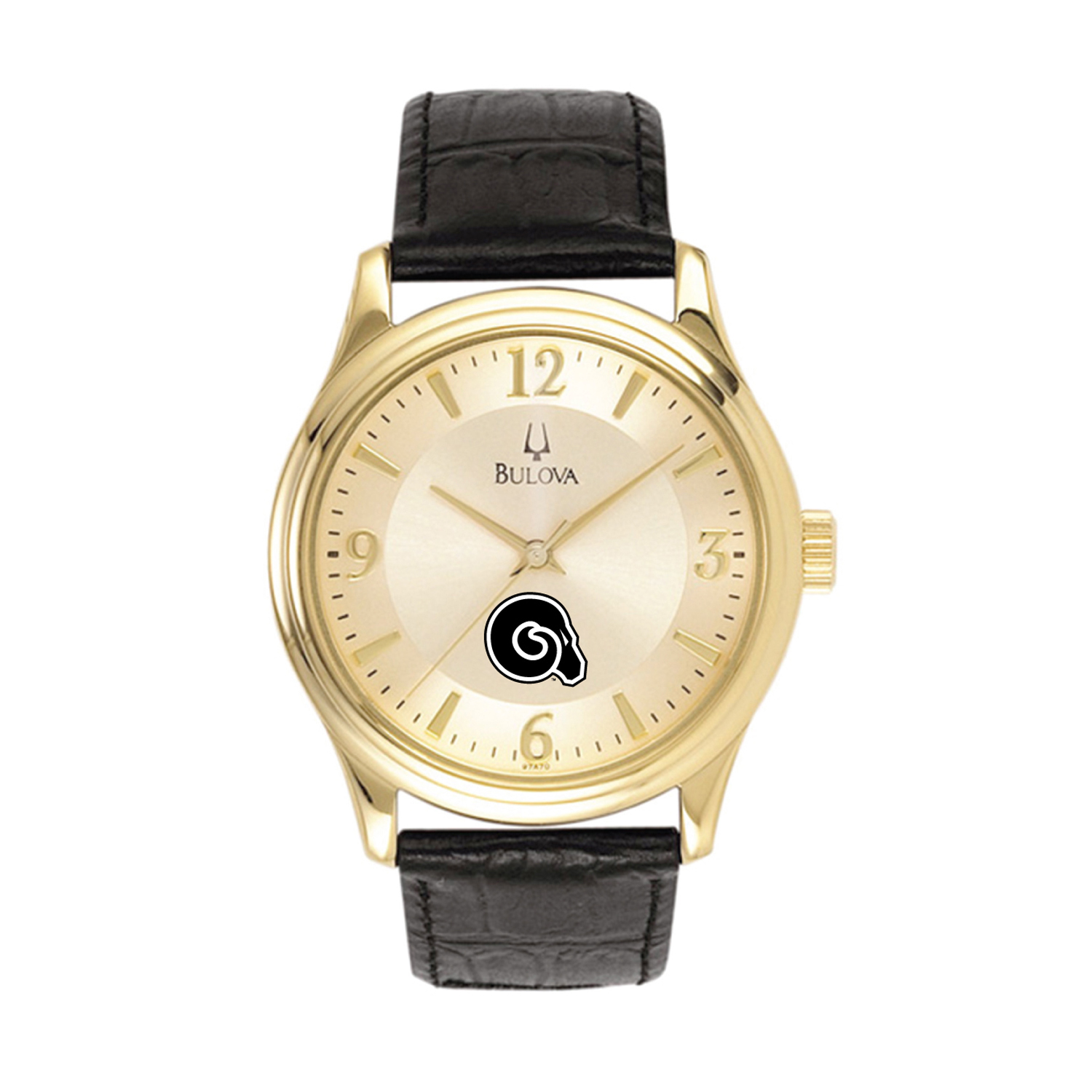 Men's Gold Albany State Golden Rams Gold-Tone Stainless Steel Leather Band Watch