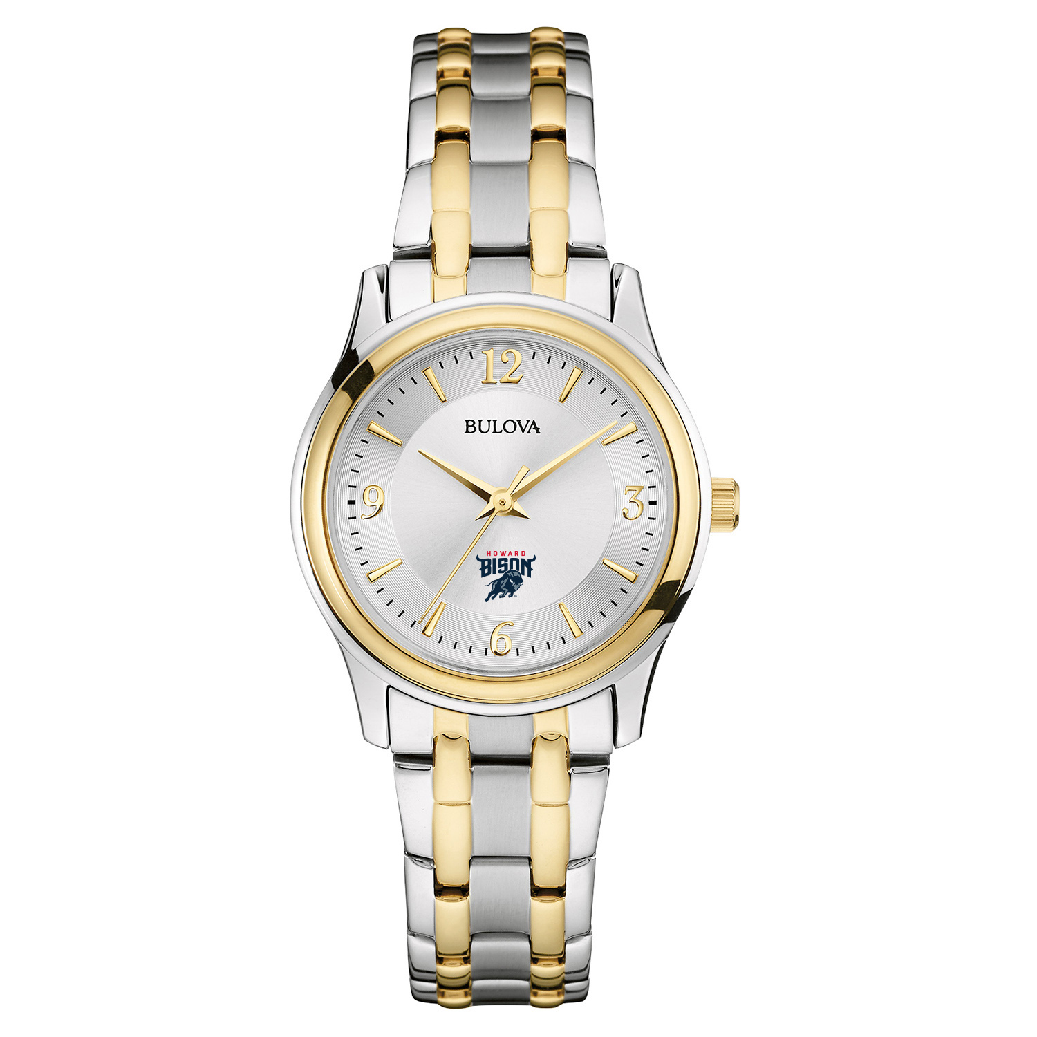 Women's Bulova Silver/Gold Howard Bison Classic Two-Tone Round Watch