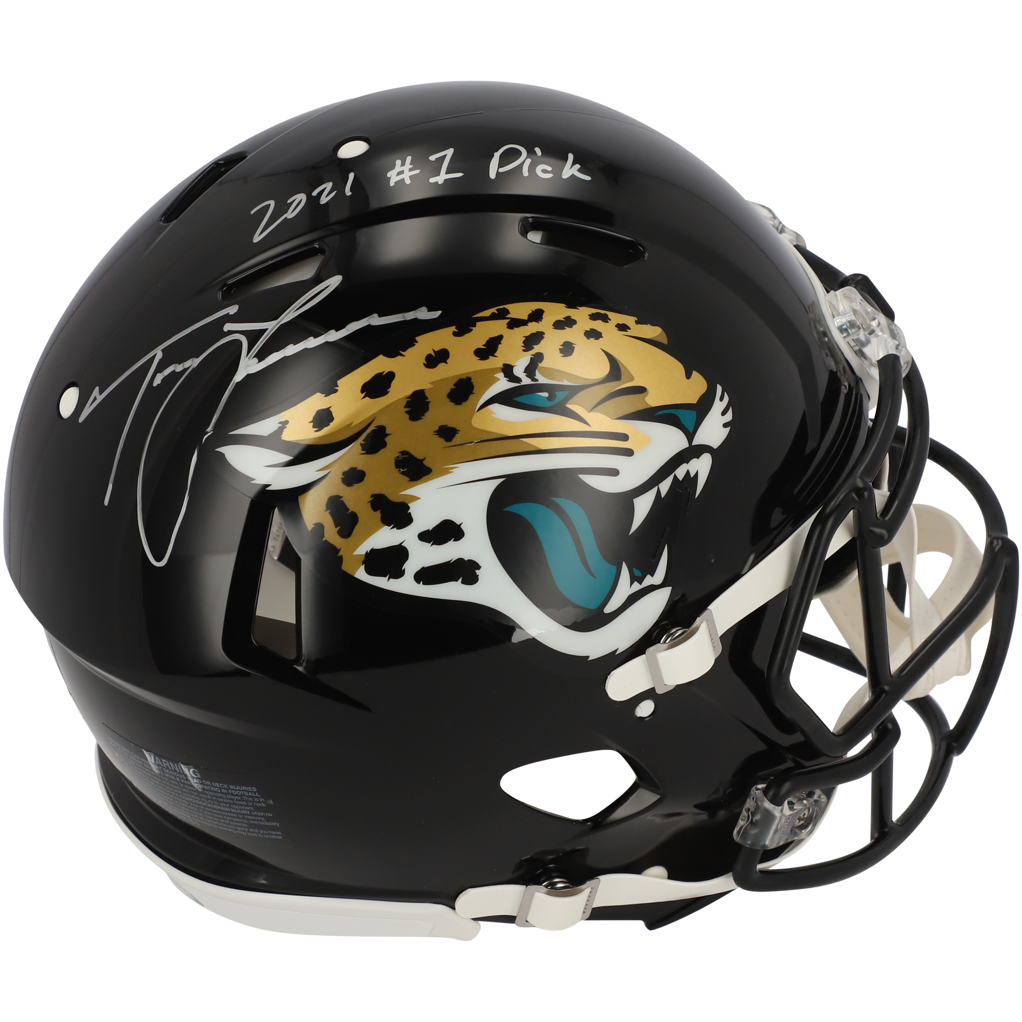Trevor Lawrence Jacksonville Jaguars Autographed Riddell Speed Authentic Helmet with "2021 #1 PICK" Inscription