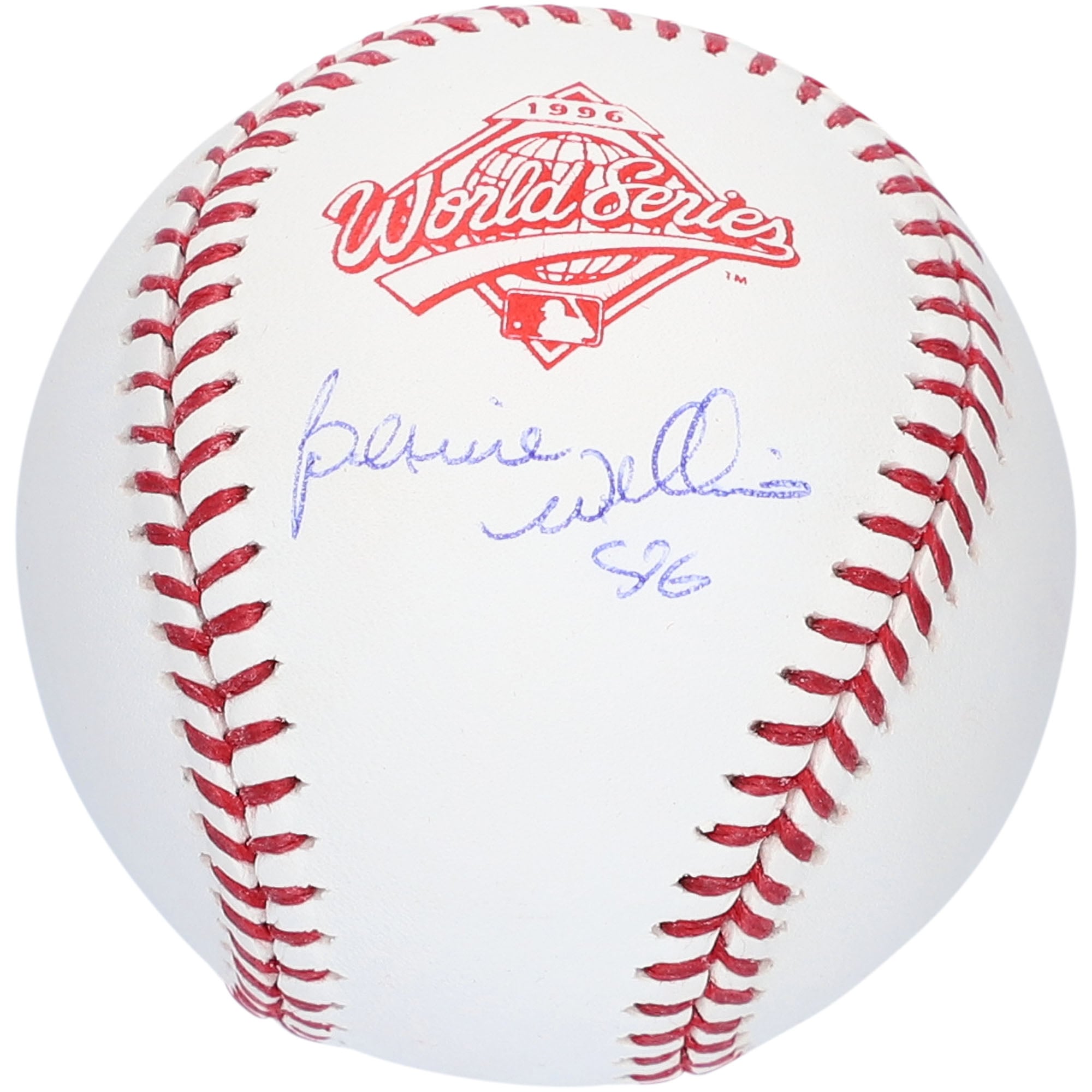 Bernie Williams New York Yankees Autographed Rawlings World Series Logo Baseball