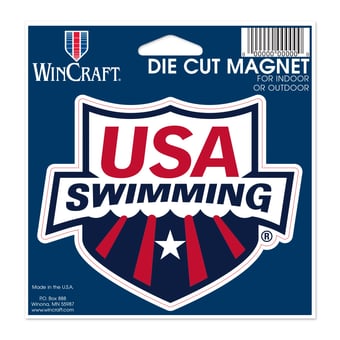 WinCraft Navy/Red USA Swimming 5'' x 5.25'' Die Cut Magnet