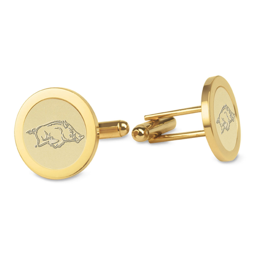 Men's Arkansas Razorbacks Gold Cufflinks