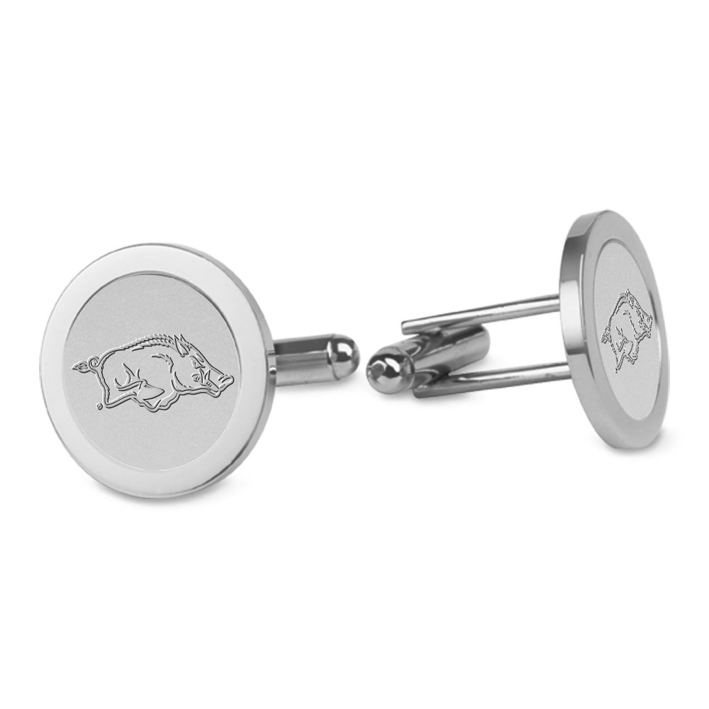 Men's Arkansas Razorbacks Silver Cufflinks