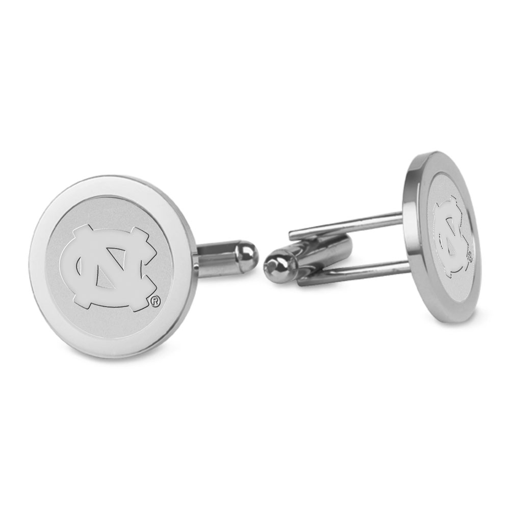 Men's North Carolina Tar Heels Silver Cufflinks