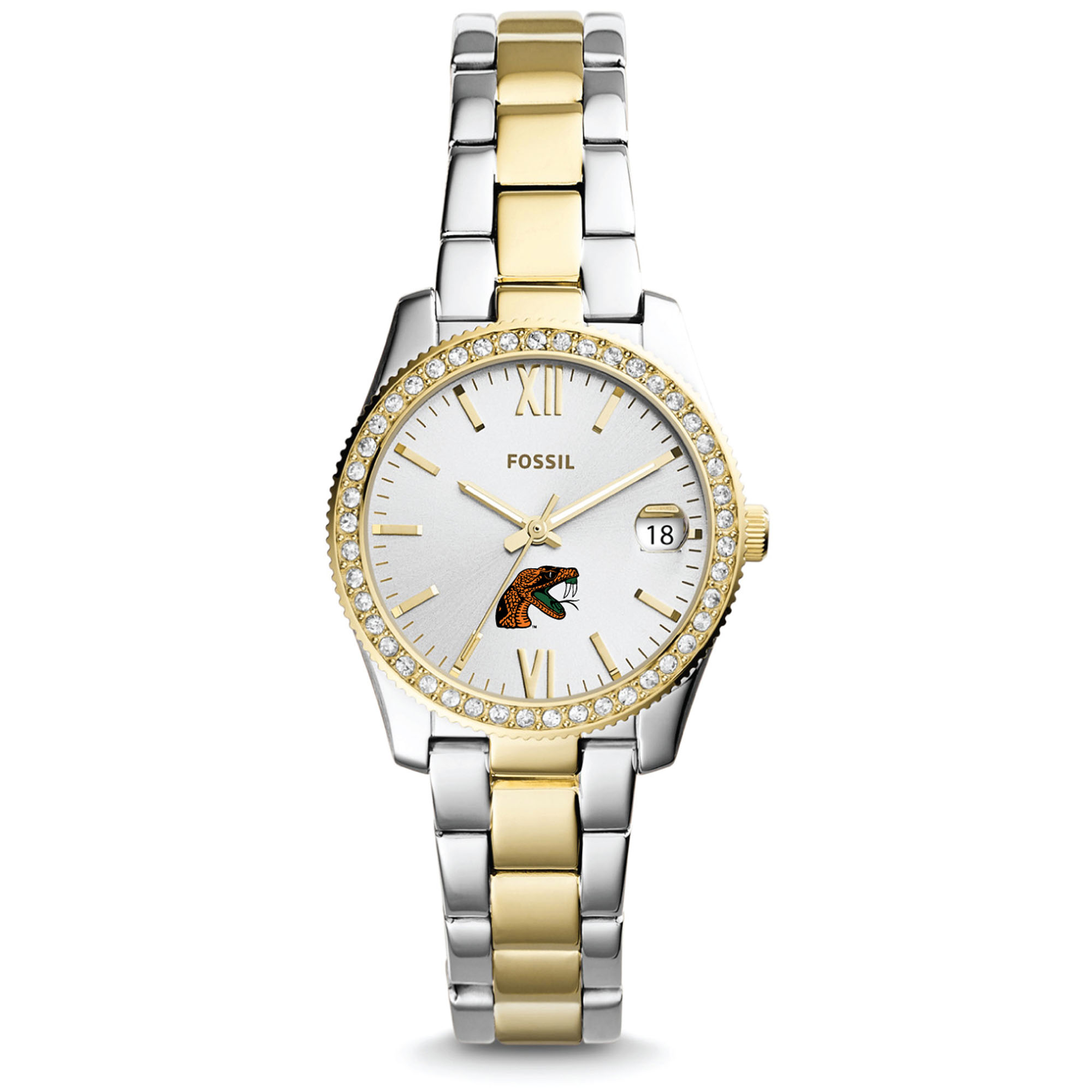 Women's Fossil Florida A&M Rattlers Scarlette Mini Two Tone Stainless Steel Watch