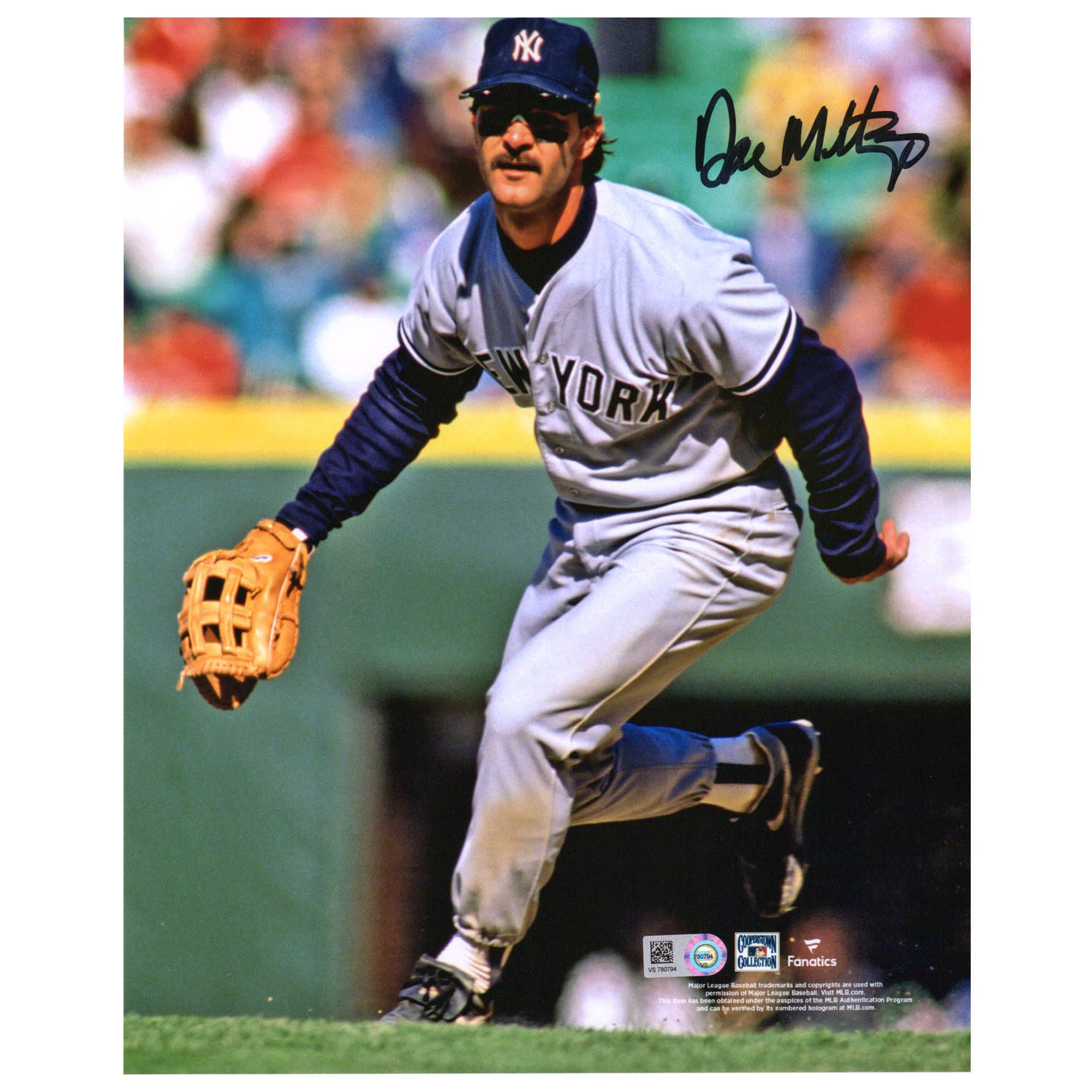 Don Mattingly New York Yankees Autographed 8" x 10" Fielding Photograph