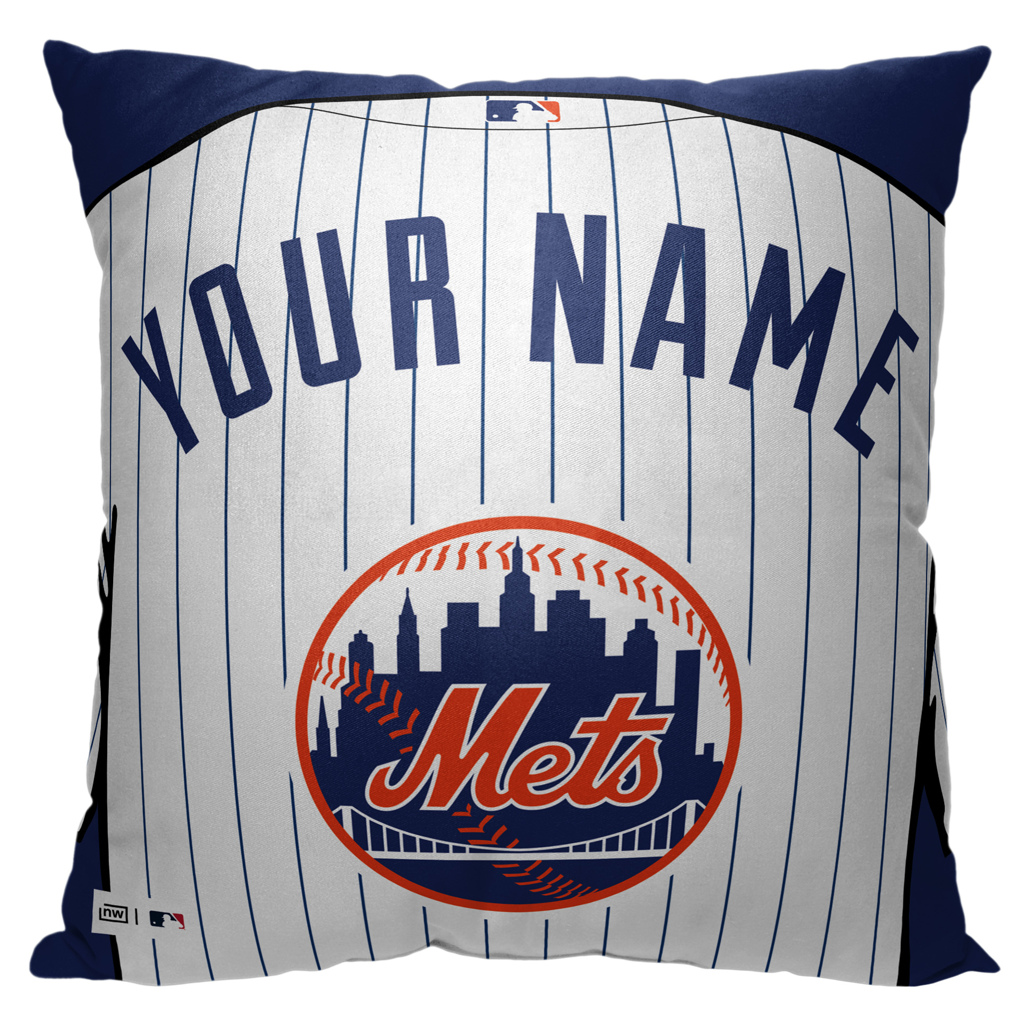 New York Mets 18'' x 18'' Personalized Pillow