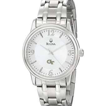 Men's Bulova  Silver GA Tech Yellow Jackets