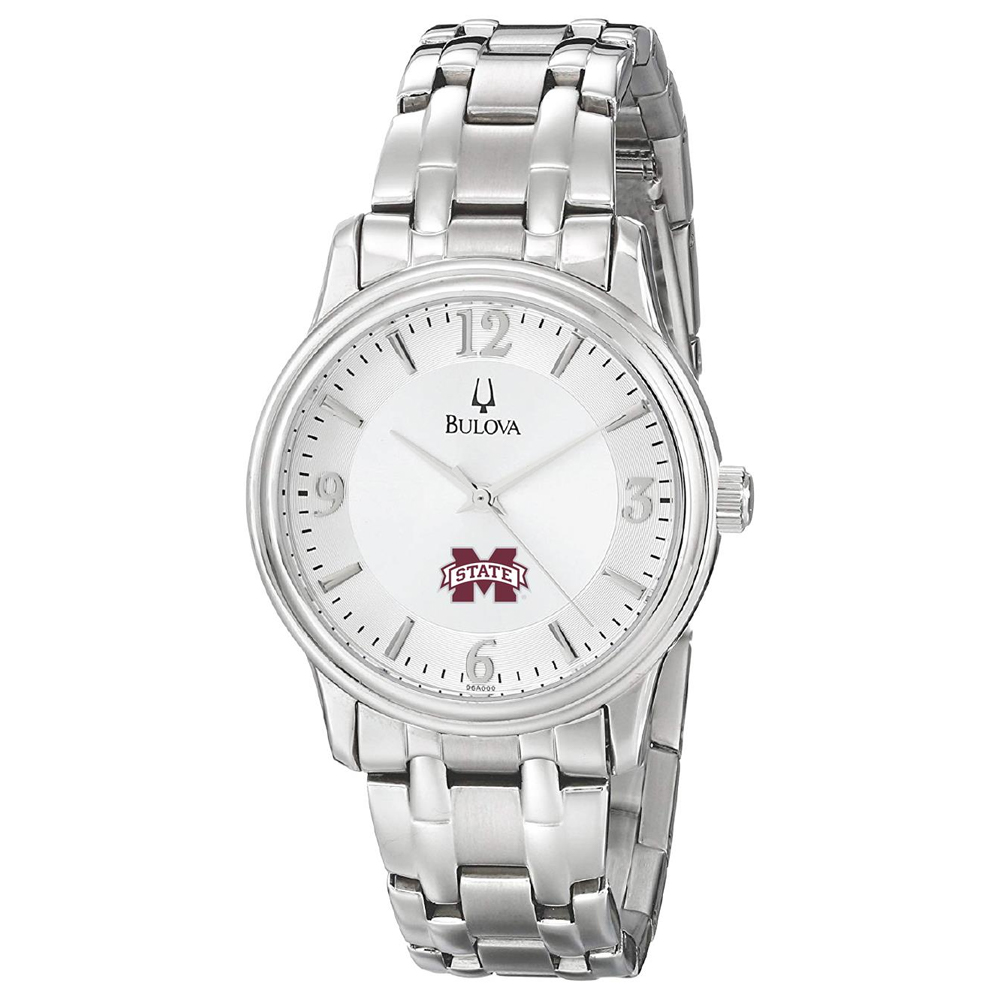 Men's Bulova  Silver Mississippi State Bulldogs