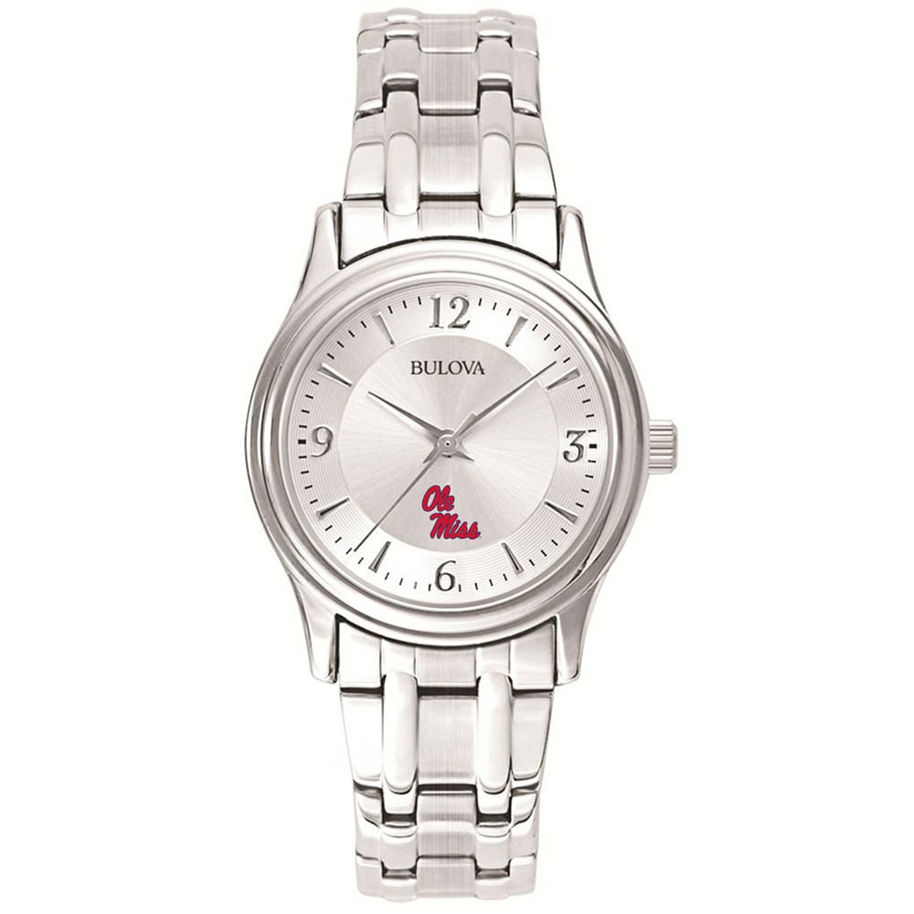 Women's Ole Miss Rebels Silver-Tone Dial Stainless Steel Quartz Watch