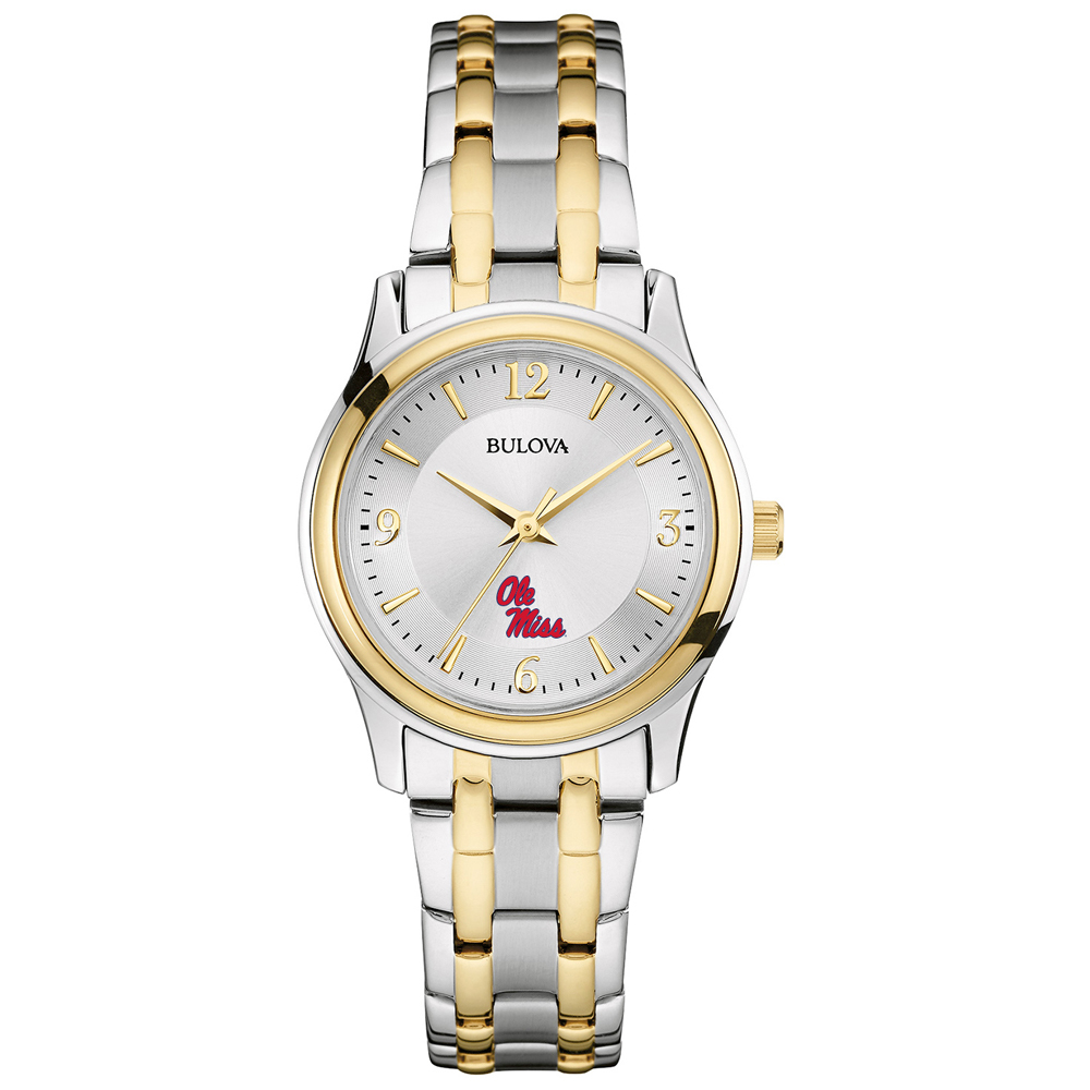 Women's Bulova Silver/Gold Ole Miss Rebels Classic Two-Tone Round Watch