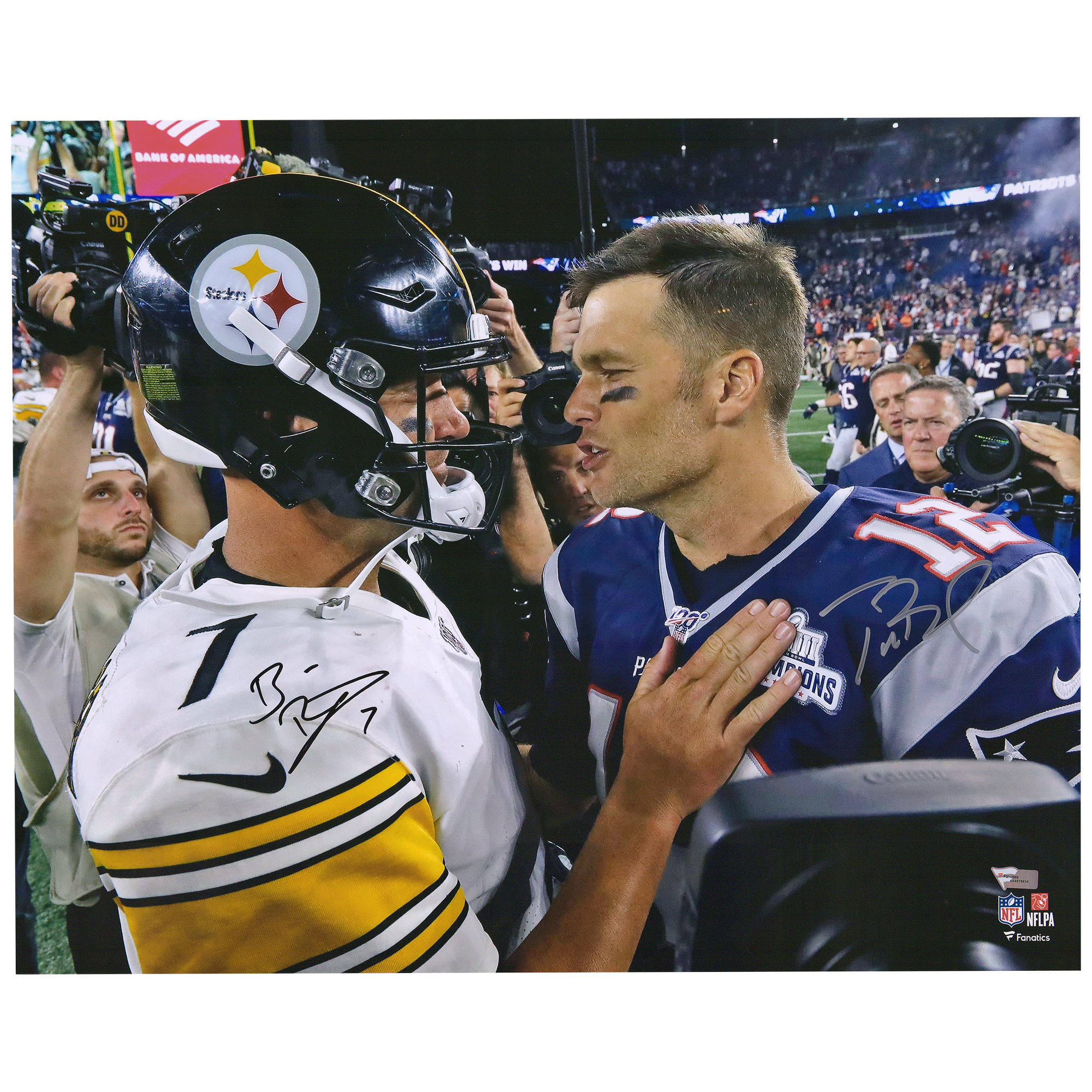 Tom Brady & Ben Roethlisberger New England Patriots Autographed 16" x 20" Photograph