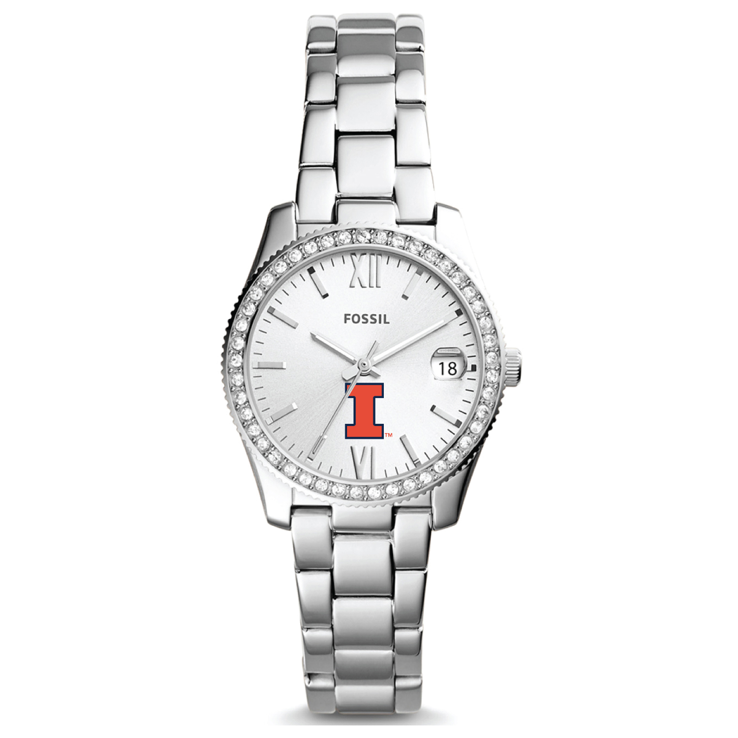 Women's Fossil Illinois Fighting Illini Scarlette Mini Three-Hand Date Watch