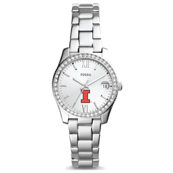 Women's Fossil Illinois Fighting Illini Scarlette Mini Three-Hand Date Watch