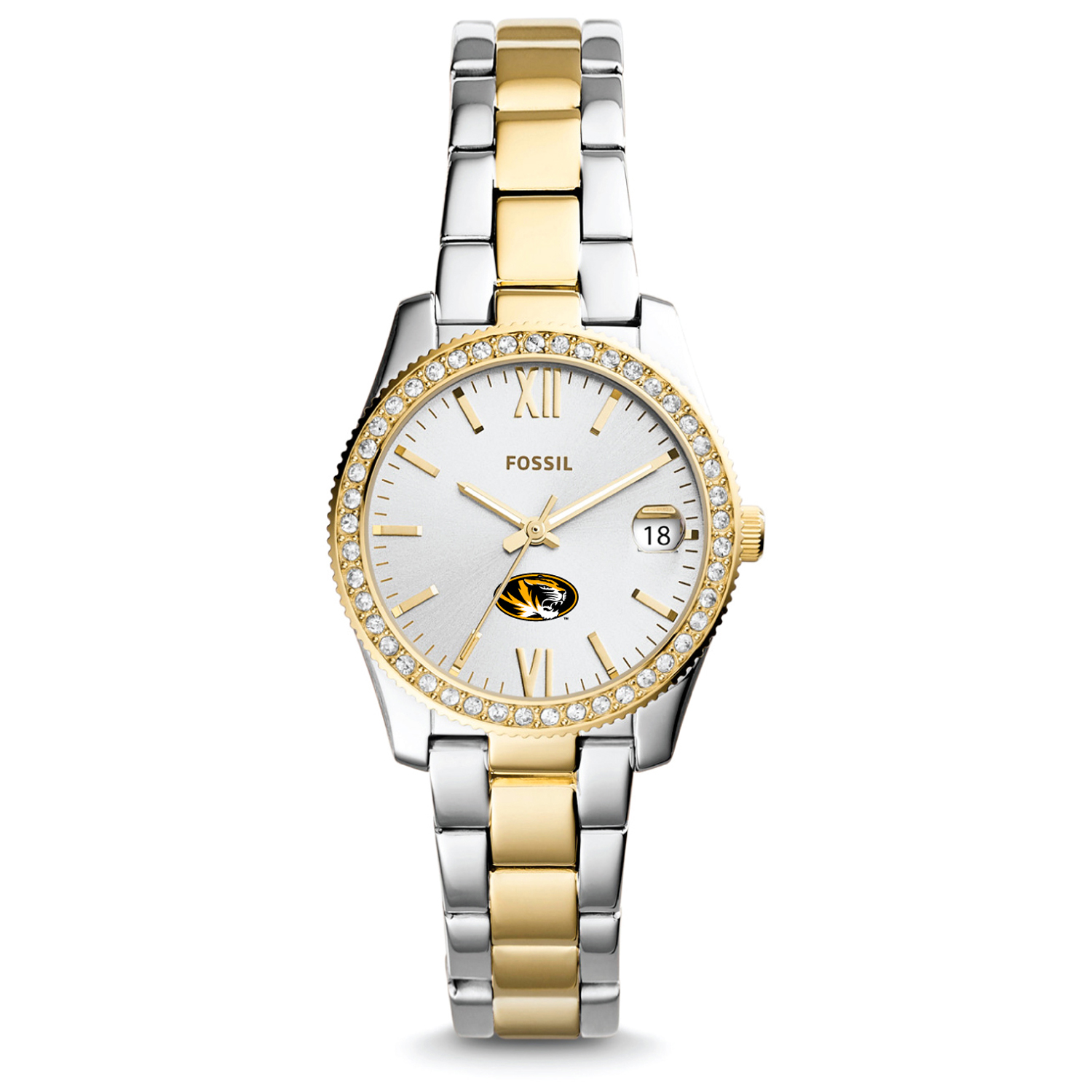 Women's Fossil Missouri Tigers Scarlette Mini Two Tone Stainless Steel Watch