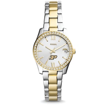 Women's Fossil Purdue Boilermakers Scarlette Mini Two Tone Stainless Steel Watch