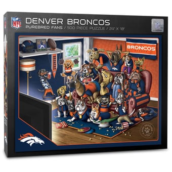 Fanpoint Denver Broncos Purebred Fans 18'' x 24'' A Real Nailbiter 500-Piece Puzzle