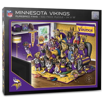 Fanpoint Minnesota Vikings Purebred Fans 18'' x 24'' A Real Nailbiter 500-Piece Puzzle