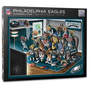 Fanpoint Philadelphia Eagles Purebred Fans 18'' x 24'' A Real Nailbiter 500-Piece Puzzle