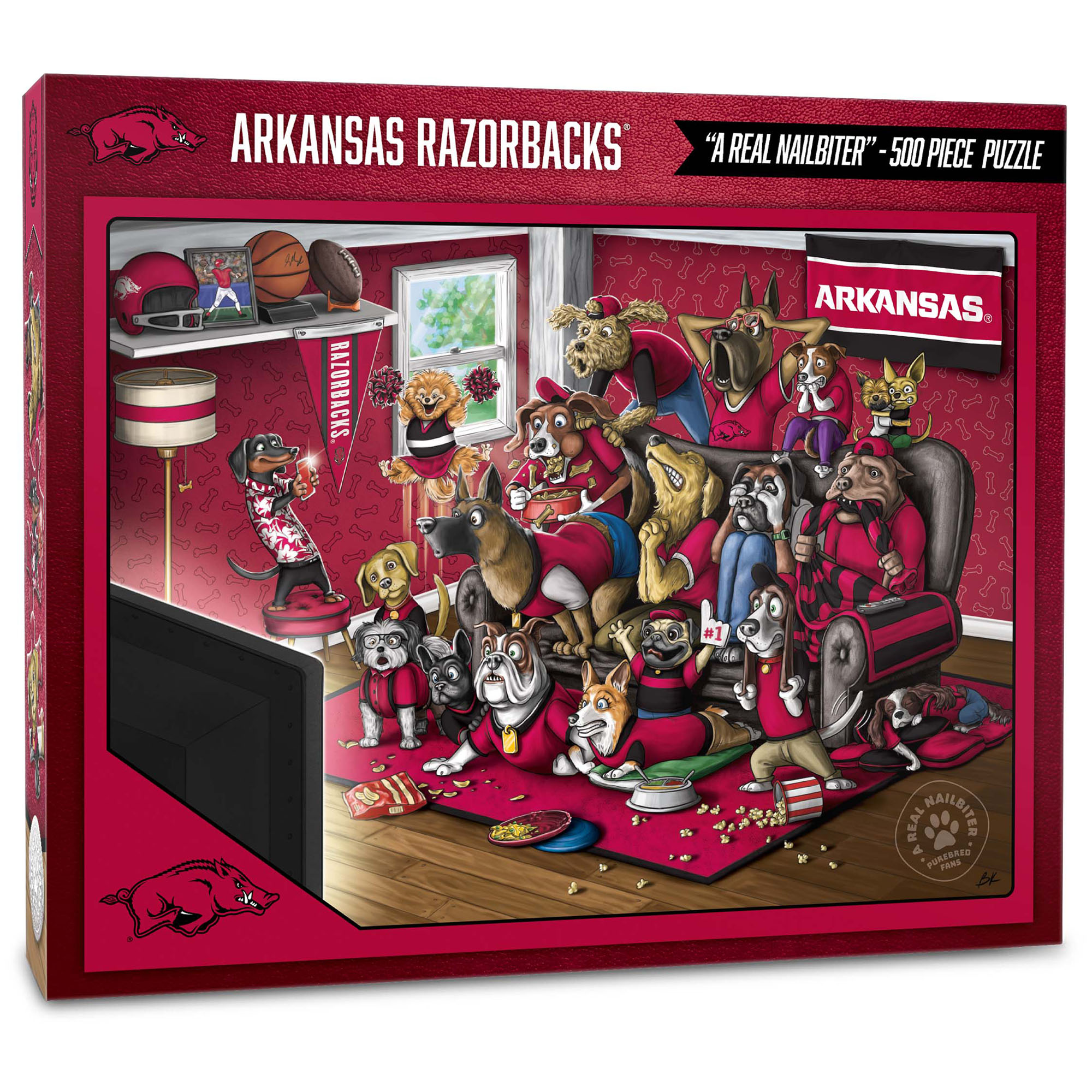 Fanpoint Arkansas Razorbacks Purebred Fans 18'' x 24'' A Real Nailbiter 500-Piece Puzzle