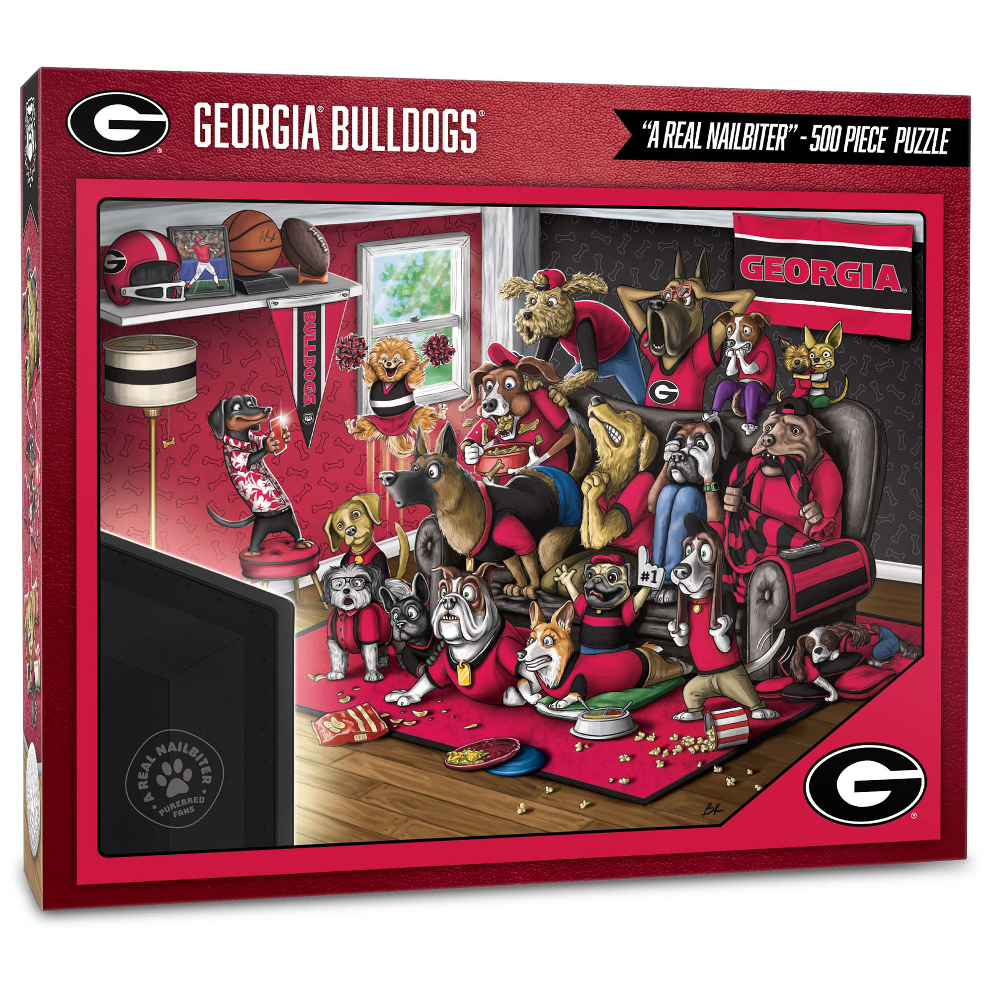 Fanpoint Georgia Bulldogs Purebred Fans 18'' x 24'' A Real Nailbiter 500-Piece Puzzle