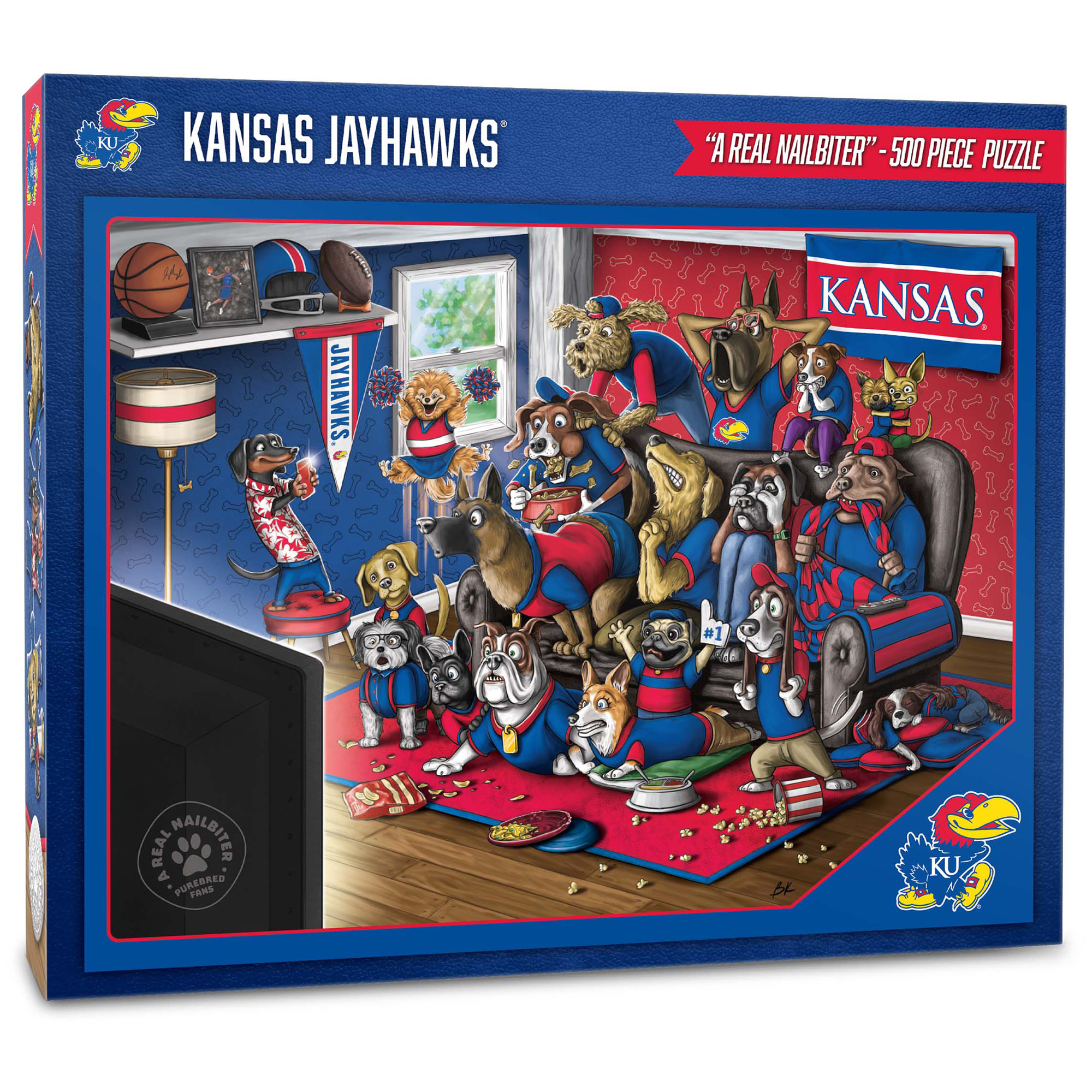 Fanpoint Kansas Jayhawks Purebred Fans 18'' x 24'' A Real Nailbiter 500-Piece Puzzle