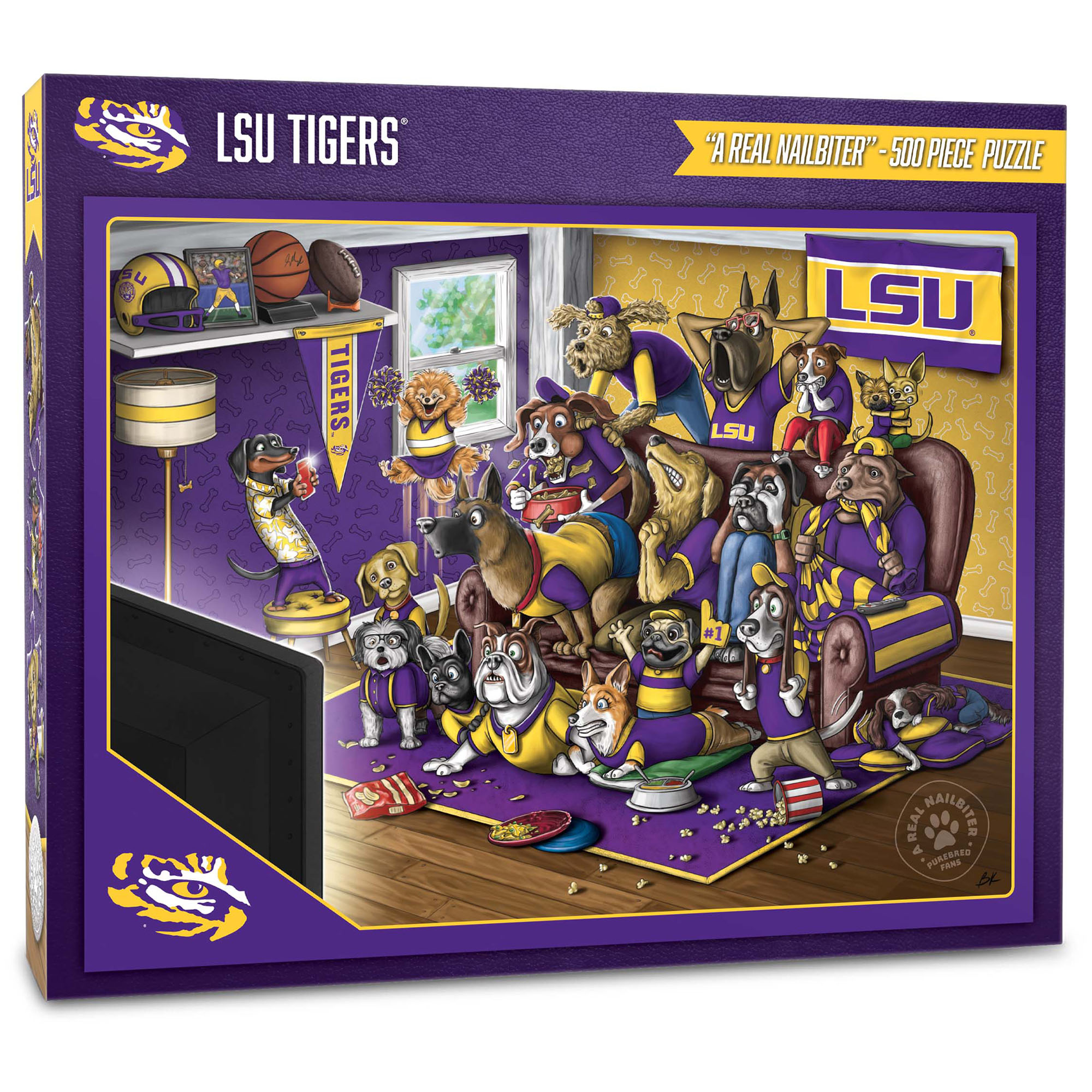 Fanpoint LSU Tigers Purebred Fans 18'' x 24'' A Real Nailbiter 500-Piece Puzzle