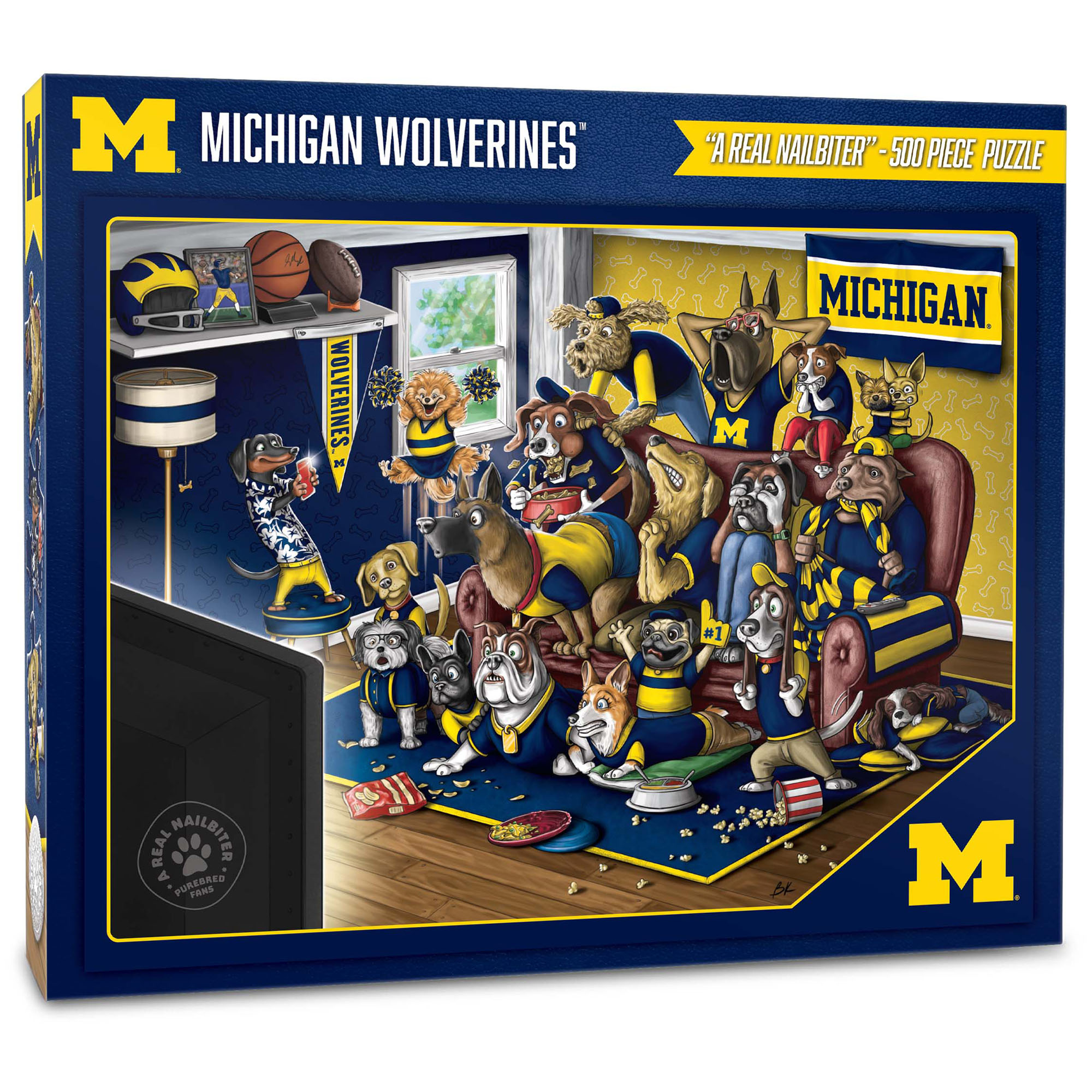 Fanpoint Michigan Wolverines Purebred Fans 18'' x 24'' A Real Nailbiter 500-Piece Puzzle