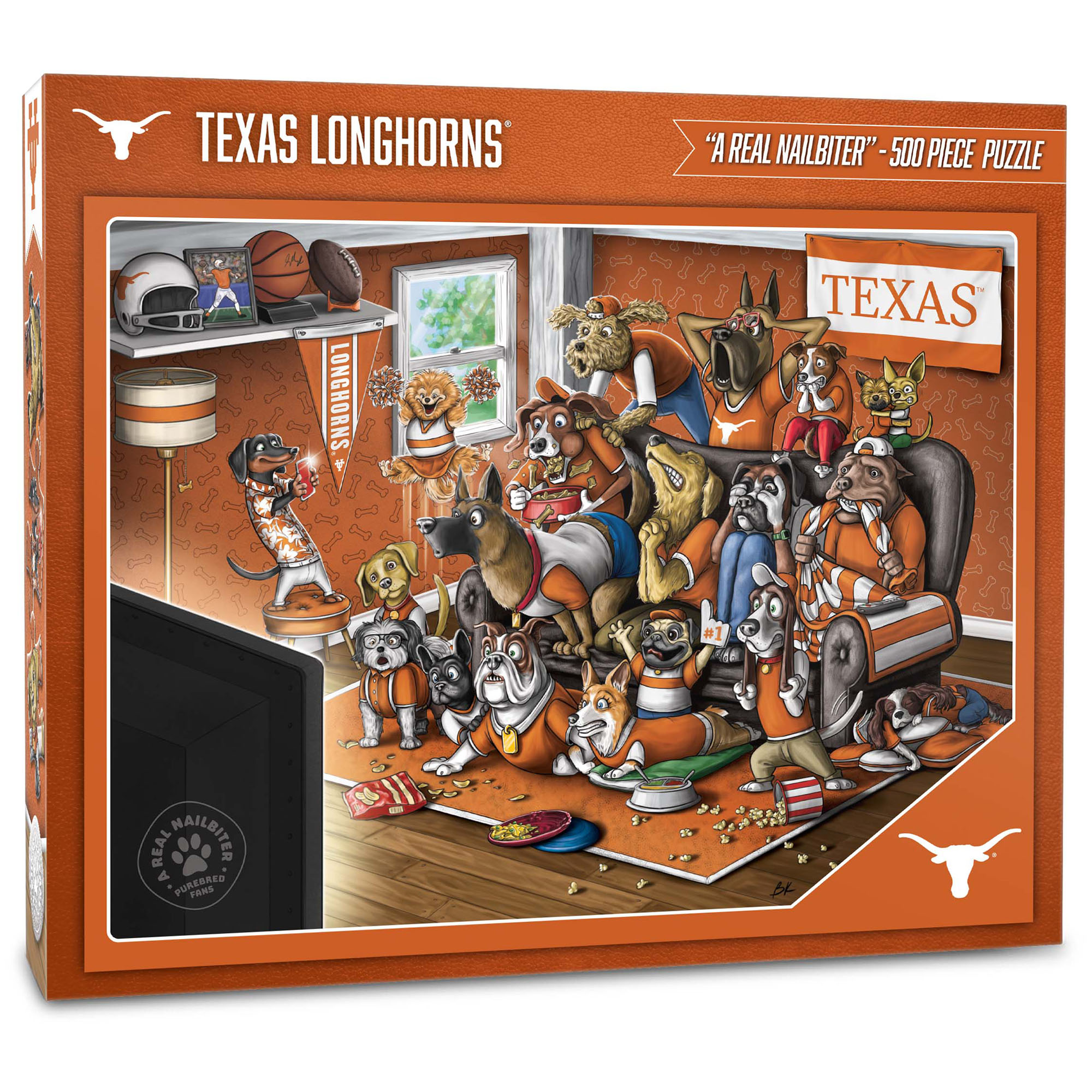 Fanpoint Texas Longhorns Purebred Fans 18'' x 24'' A Real Nailbiter 500-Piece Puzzle
