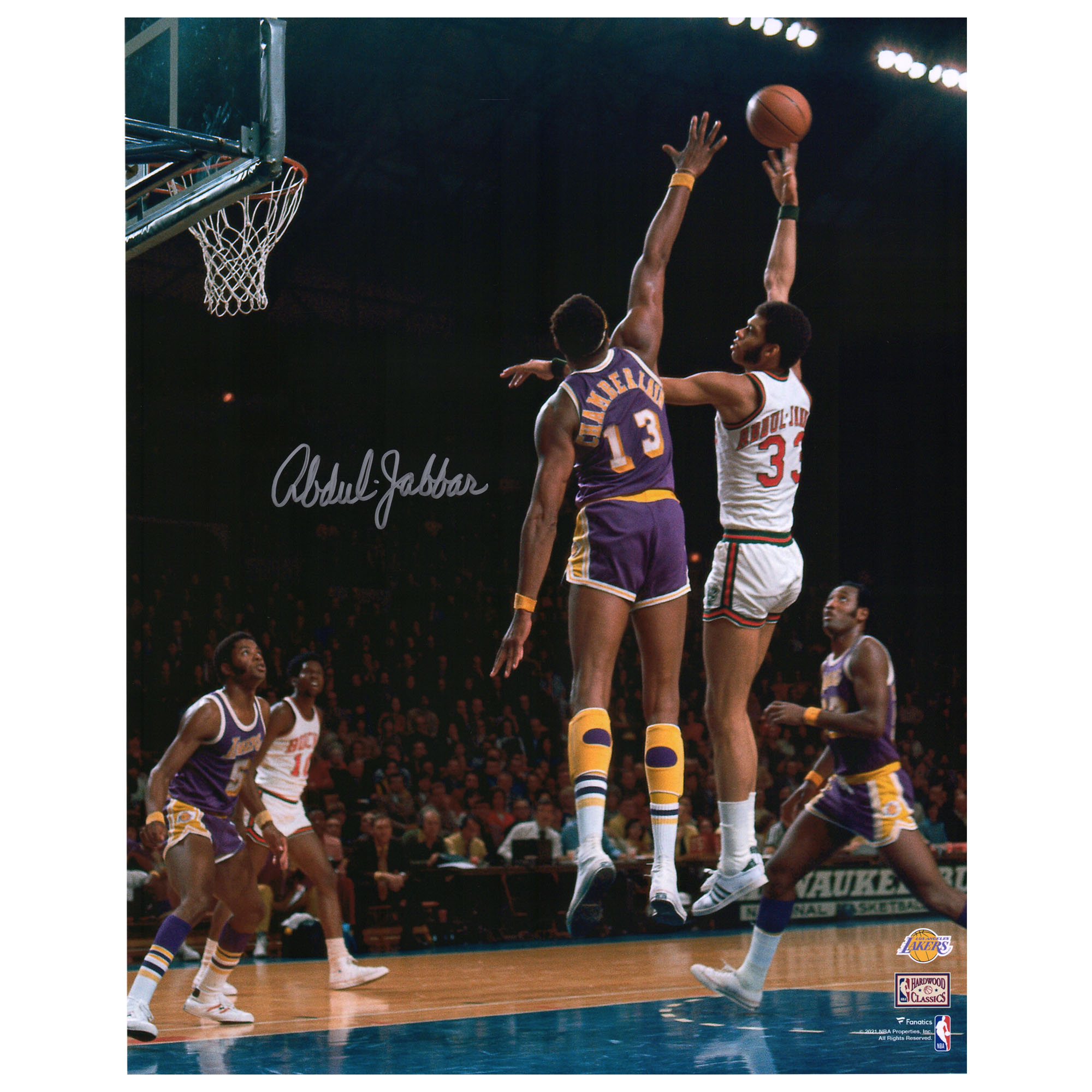 Kareem Abdul-Jabbar Milwaukee Bucks Autographed 16″ x 20″ Sky Hook Photograph vs. Los Angeles Lakers Kareem Abdul-Jabbar Milwaukee Bucks Autographed 16″ x 20″ Sky Hook Photograph vs. Los Angeles Lakers