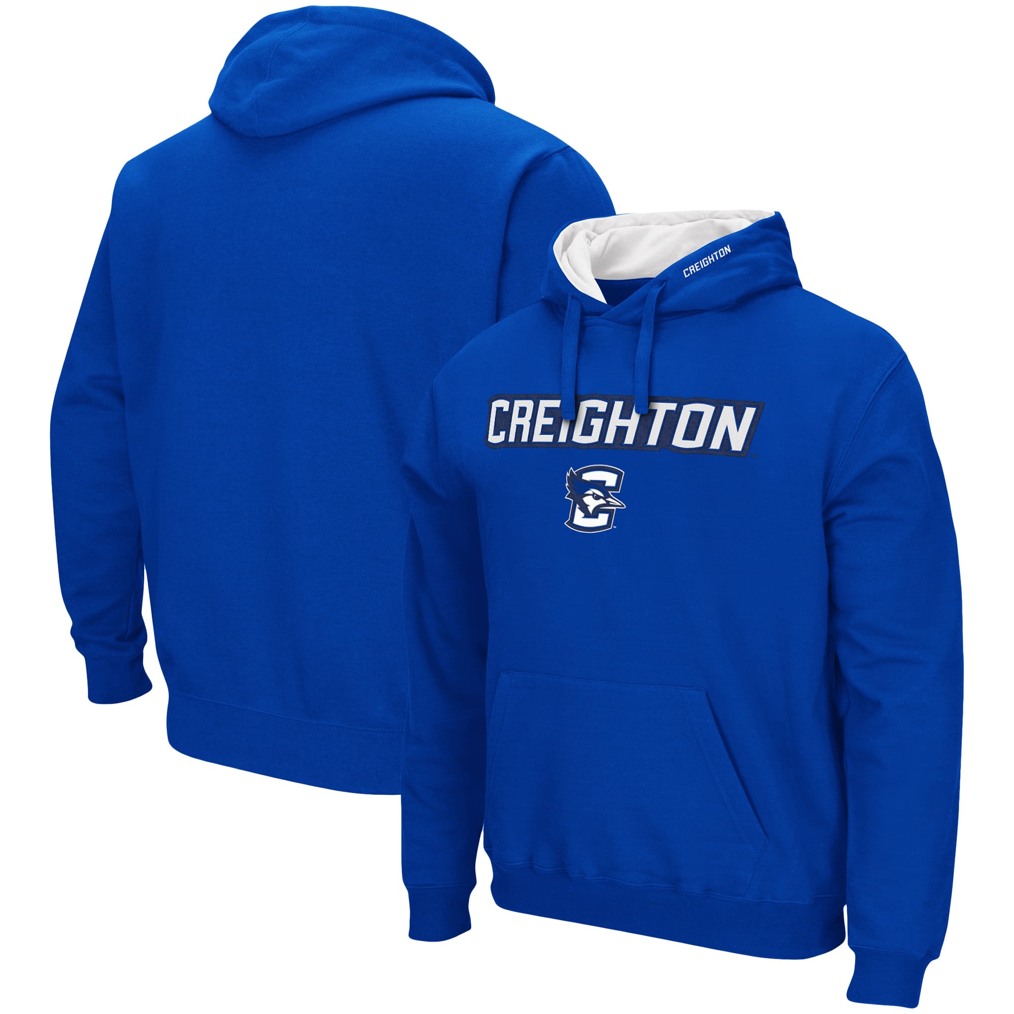 Men's Colosseum Blue Creighton Bluejays Arch & Logo 3.0 Pullover Hoodie