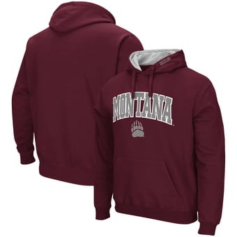 Men's Colosseum Maroon Montana Grizzlies Arch & Logo 3.0 Pullover Hoodie