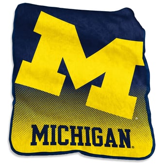 Michigan Wolverines 50'' x 60'' Plush Raschel Logo Throw Blanket