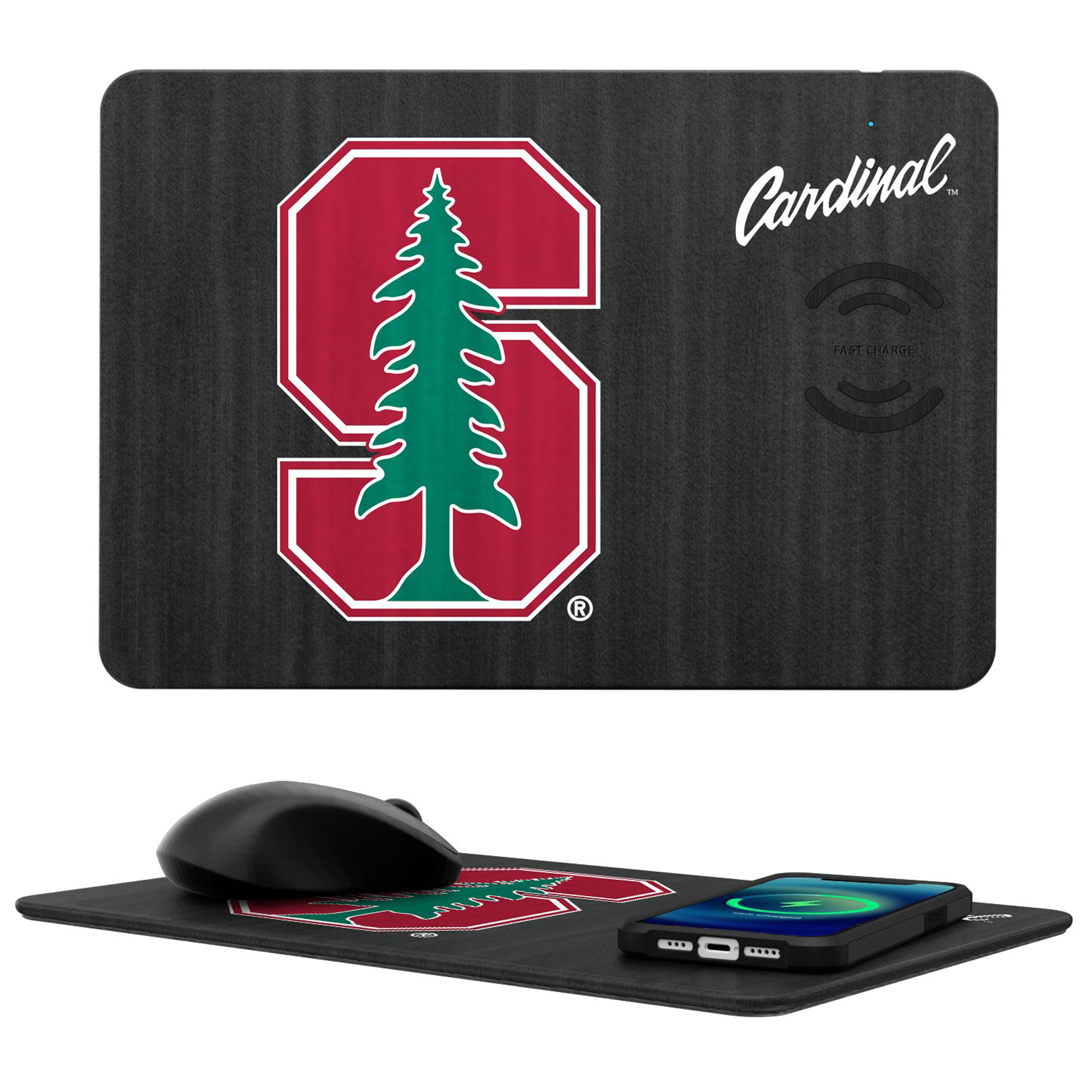 Keyscaper Stanford Cardinal 15W Fast Wireless Charger and Mouse Pad