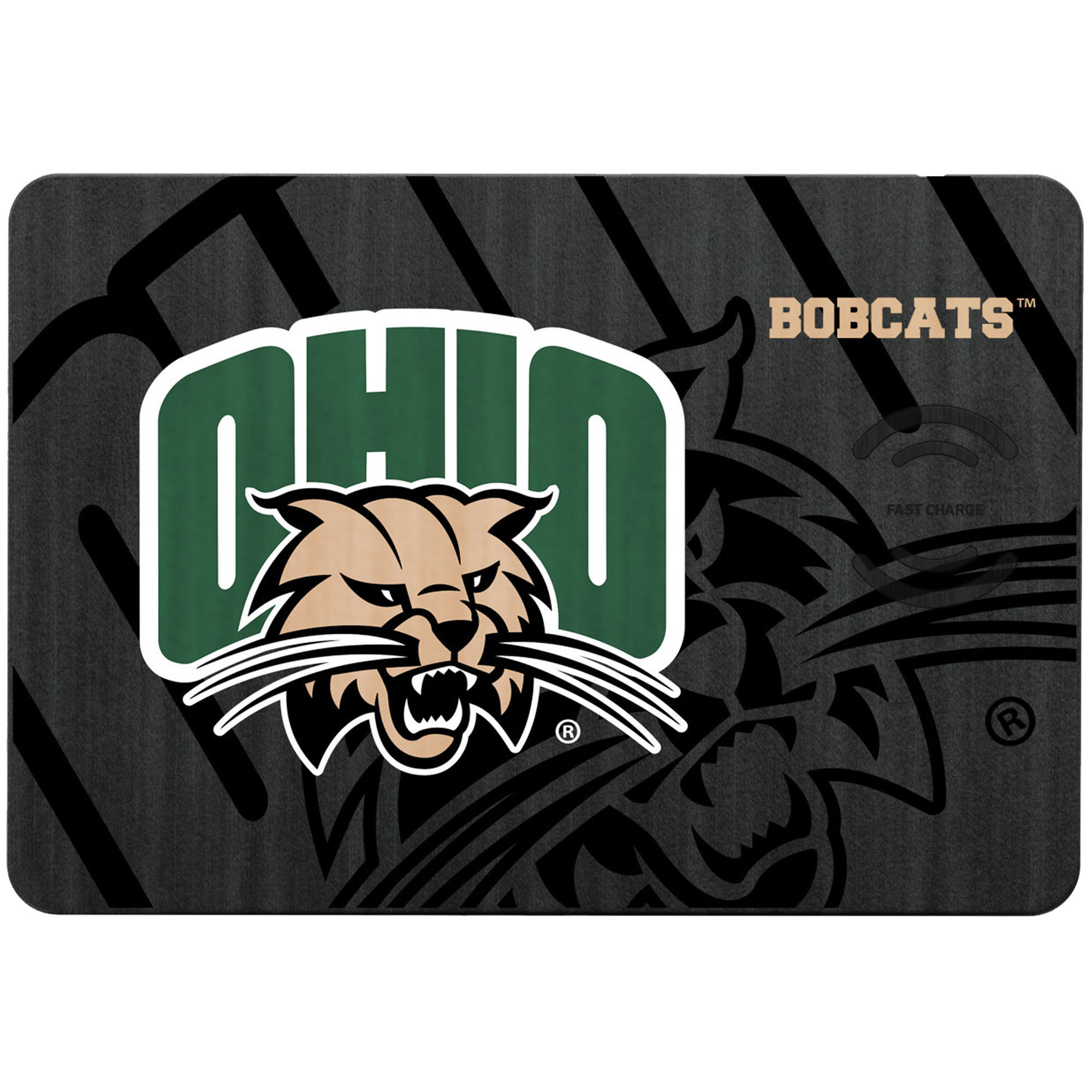 Keyscaper Ohio Bobcats 15W Fast Wireless Charger and Mouse Pad