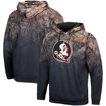 Men's Colosseum Black Florida State Seminoles Mossy Oak Pullover Hoodie