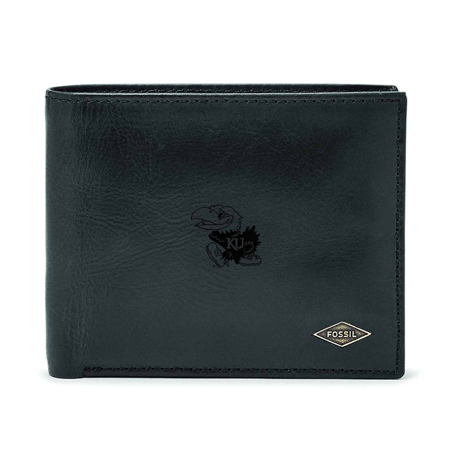 Men's Fossil Black Kansas Jayhawks Ryan RFID Passcase
