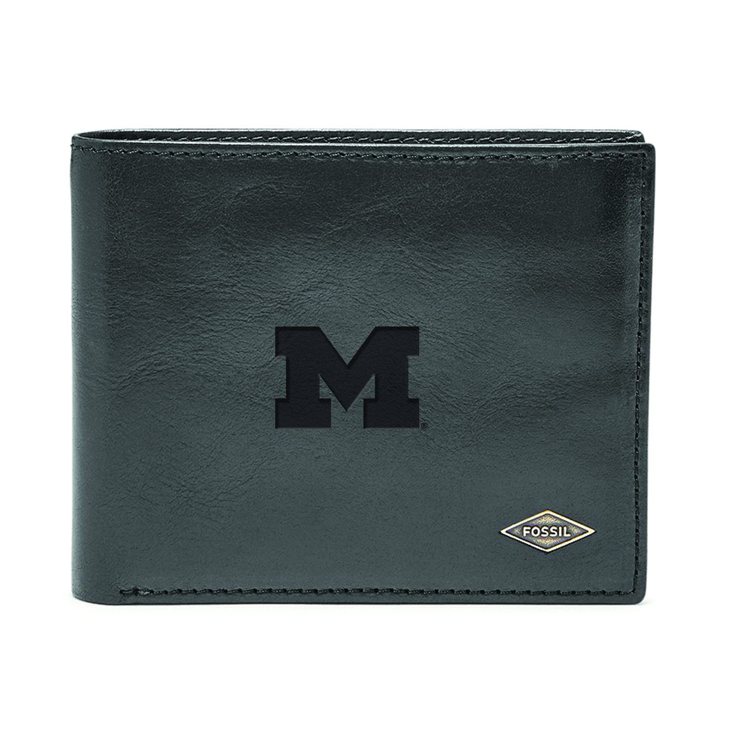 Men's Fossil Michigan Wolverines Ryan RFID Flip ID Bi-Fold Wallet