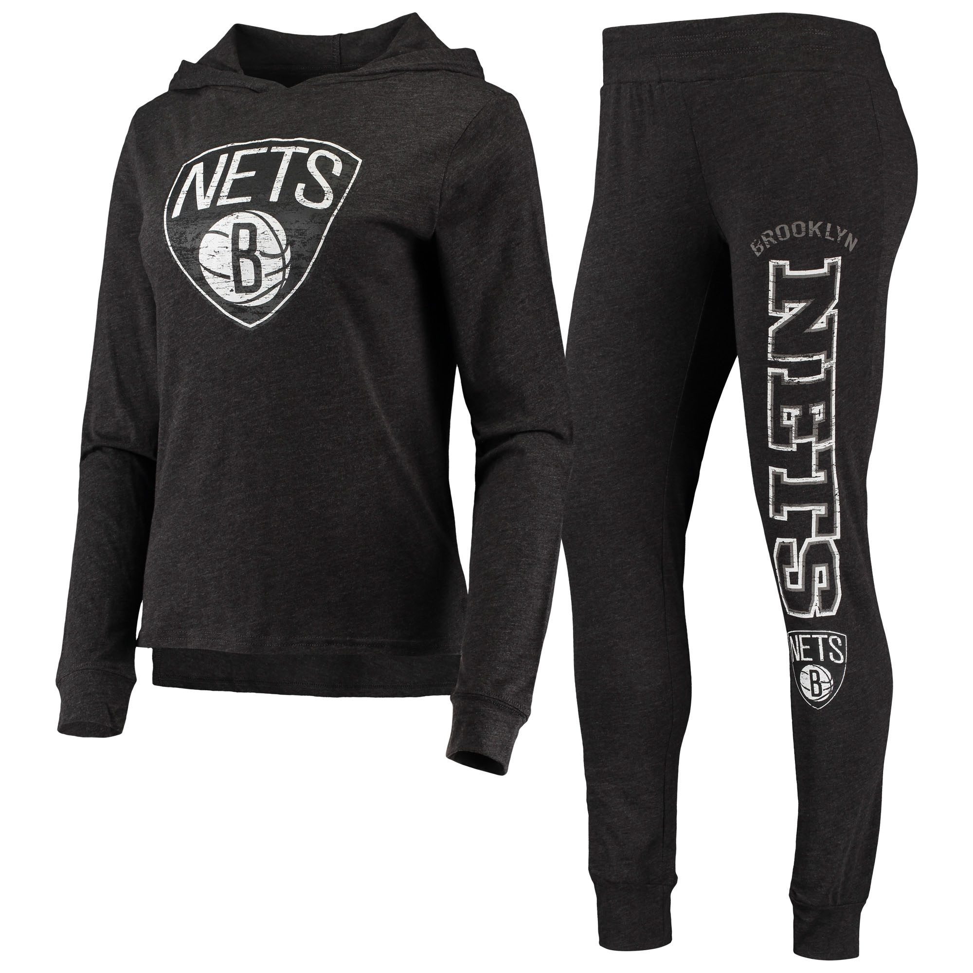 Women’s Concepts Sport Black Brooklyn Nets Hoodie & Pants Sleep Set Women’s Concepts Sport Black Brooklyn Nets Hoodie & Pants Sleep Set